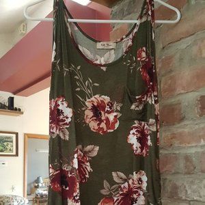 Floral Maternity One Pocket Tank Top